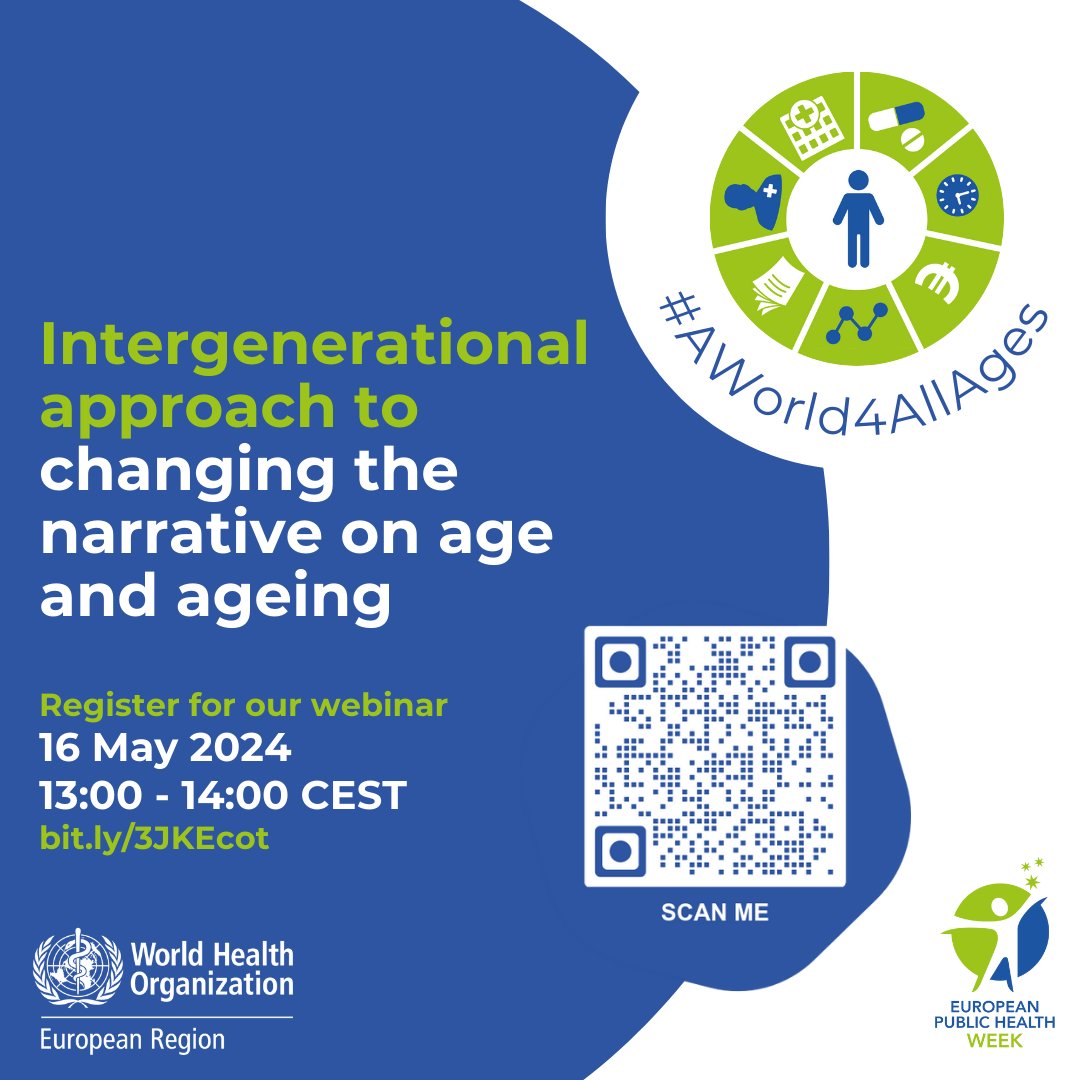 🌟 Join us for an informational webinar on combating ageism! 👥 Diverse voices unite to challenge perceptions on age & ageing, aligning with the Global Campaign to Combat Ageism. 16 May 🕒 1 pm CEST 🔗 Register now: bit.ly/3JKEcot #EUPHW @EUPHActs @GeroNews @EUPHActs