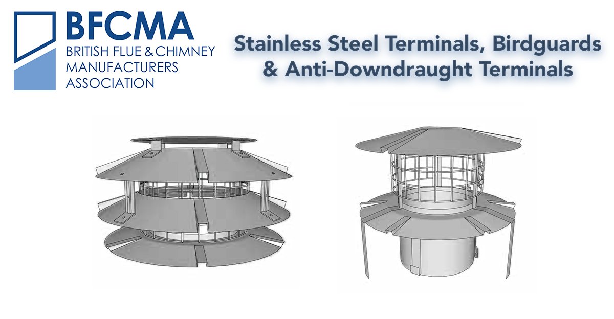 Stainless steel terminals are usually fitted for 1 of 2 reasons:

Weather, bird and debris protection
- Designed to not restrict the draw of the chimney

Resolution of downdraught problems
- Can enhance the chimney's airflow & performance

Find out more: bfcma.co.uk/siteFiles/reso…