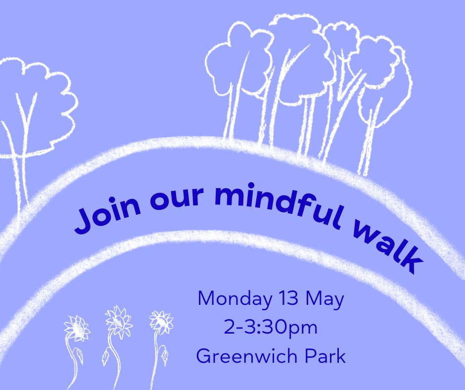 Step into tranquillity and join us for a Mindful Walk in Greenwich Park on 13 May from 2-3.30pm for #MentalHealthAwarenessWeek

Meet us at Blackheath Gate and connect with nature, practice mindfulness, and learn tools to carry with you every day🌱
<a href="/hwgreenwich/">Healthwatch Greenwich</a> <a href="/HealthierGwich/">Healthier Greenwich Partnership</a>