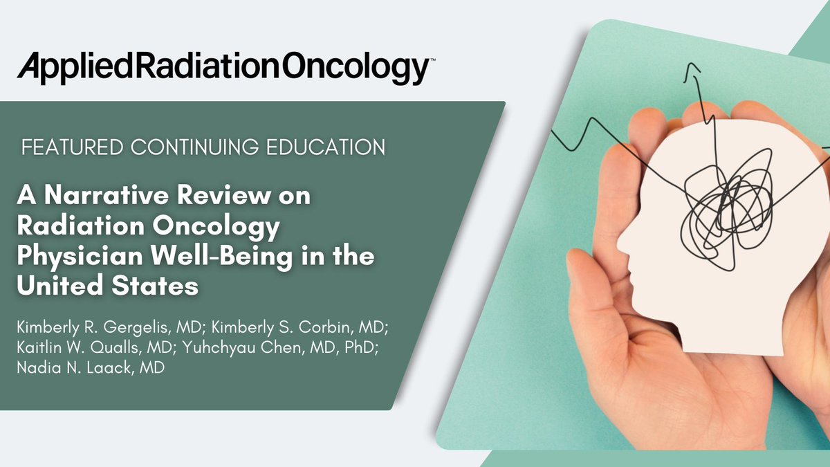 New Featured Continuing Education!

🔗 bit.ly/3KaNJFH

'...there is a prevalence of burnout among radiation oncologists of all career stages including trainees, attendings, program directors, and academic chairs.'

#CE #RadOncEd #RadOncRes #PhysicianBurnout #MentalHealth