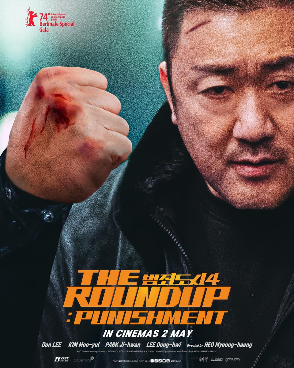 Let my fists do the talking! 👊💥 Don't miss the chance to witness Don Lee's knockout performance in #TheRoundup: Punishment at GSC today! 🔥 Secure your tickets now and prepare for a hilarious experience with every audience watching it on the big screen together! 🤣…