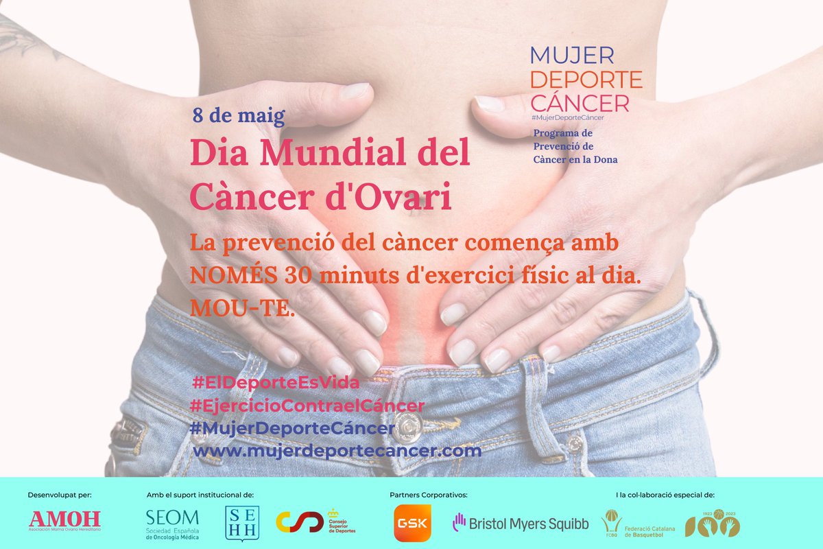 🌍 Avui 8 de maig és el Dia Mundial del Càncer d'Ovari 👩🏼‍⚕️ Recorda anar regularment als teus controls ginecològics i no deixis de practicar exercici físic com ens explica la Dra. Gómez Roig en aquest vídeo: youtu.be/BKAJn821ccI Cuida't! ⛹️‍♀️