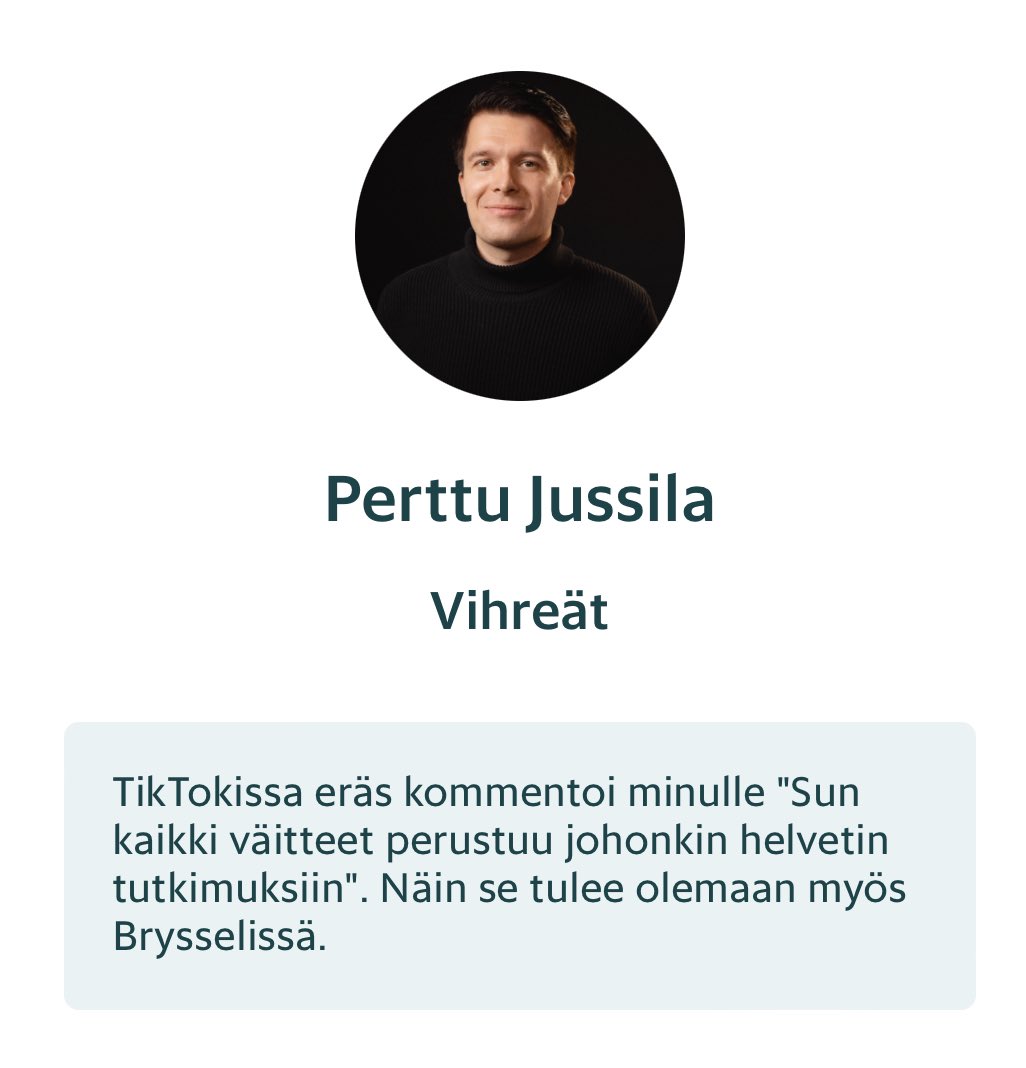 Mun vaalilupaus on tämä mitä muuan Sami mulle tiuskaisi taannoin TikTokissa.