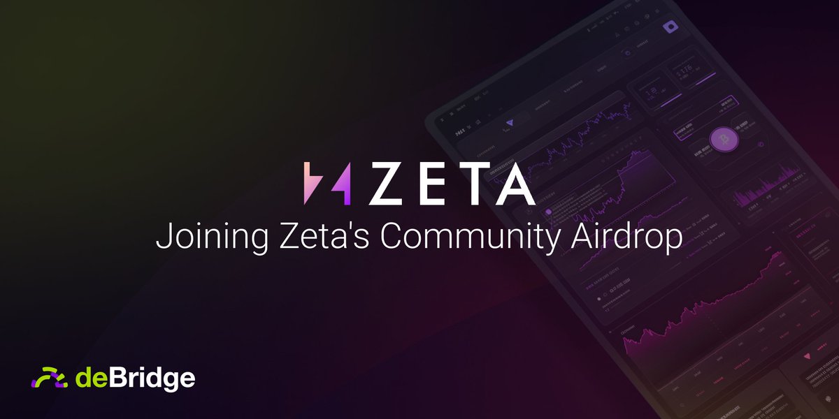 1/ deBridge is one of the only recipients of the <a href="/ZetaMarkets/">Zeta Markets</a> Community Airdrop 🪂

Anyone can join to secure Zeta tokens set aside exclusively for the deBridge community

Here's how you can join 🧵