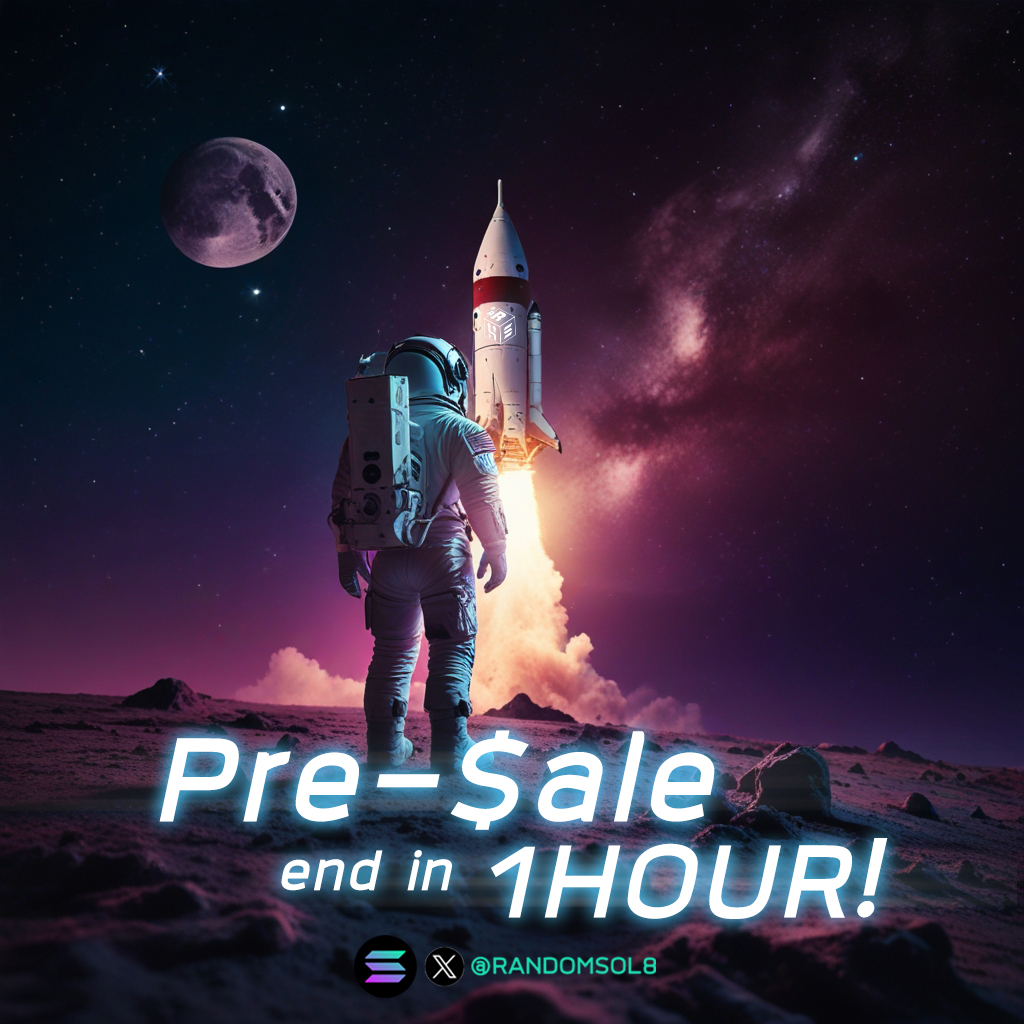 🔔 Last chance alert! With just 1 hours remaining, now's the time to get your Randomtoken (RNDS) in our presale. Don't wait – join us now and secure your spot in the future of crypto 🚀Send SOL to : G1MSV1pYTWi681pZxAN7vmeckMJnEB34UN2YXzz23FXw 🎲 Minimum 0.4 Sol 🎰 🎲 Maximun…