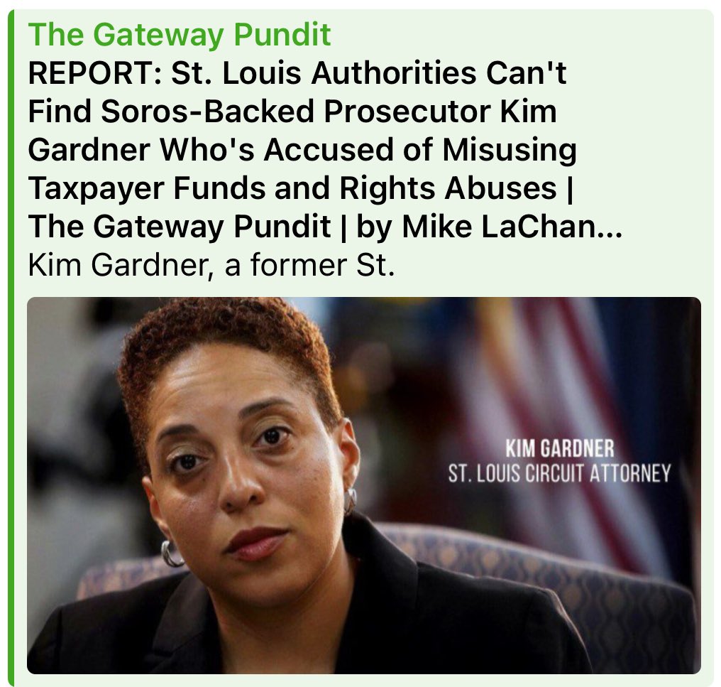 🤷‍♀️St. Louis authorities can’t find Soros backed Prosecutor, Kim Gardner. She is wanted for misusing taxpayer funds and rights abuses. Seems to be a theme lately… 🤷‍♀️Is she on the run or was she ‘disappeared’? They are nothing more than ‘useful idiots’ to the Deep State. Once…