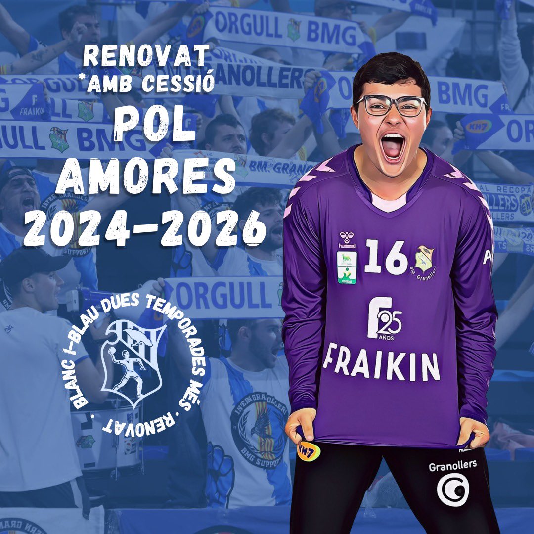 ⚪️🔵 El Club Balonmano Granollers ha arribat a un acord de renovació amb el jugador del Fraikin BM Granollers, Pol Amores.  

🤾🏻‍♂️El porter estarà cedit 2 temporades a l’equip suís Chênois Genève Handball.

⚡️Estem segurs que en Pol s’enriquirà de grans experiències i coneixement.