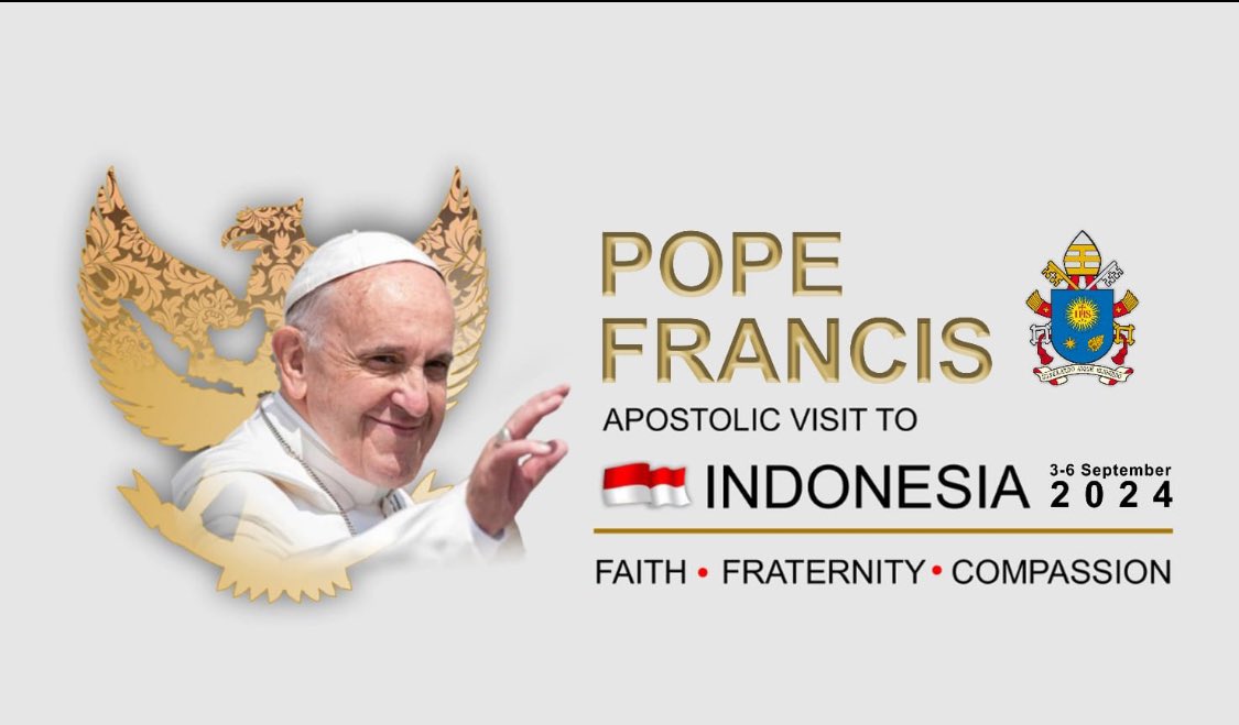 Estos son los logos y lemas del largo viaje que el #Papa emprenderá a Indonesia, Papúa Nueva Guinea, Timor Oriental y Singapur del 2 al 13 de septiembre de 2024 El #Vaticano acaba de publicarlos: