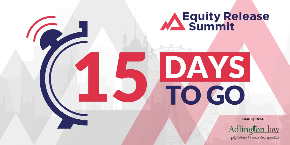 15 days to go..... 📢 

Today marks 15 days until the doors open for the Equity Release Summit 2024! It is being held at Church House in the heart of Westminster in London on 23 May. To book your place at the one day event, click below:
equityreleasesummit.com/london/registe…