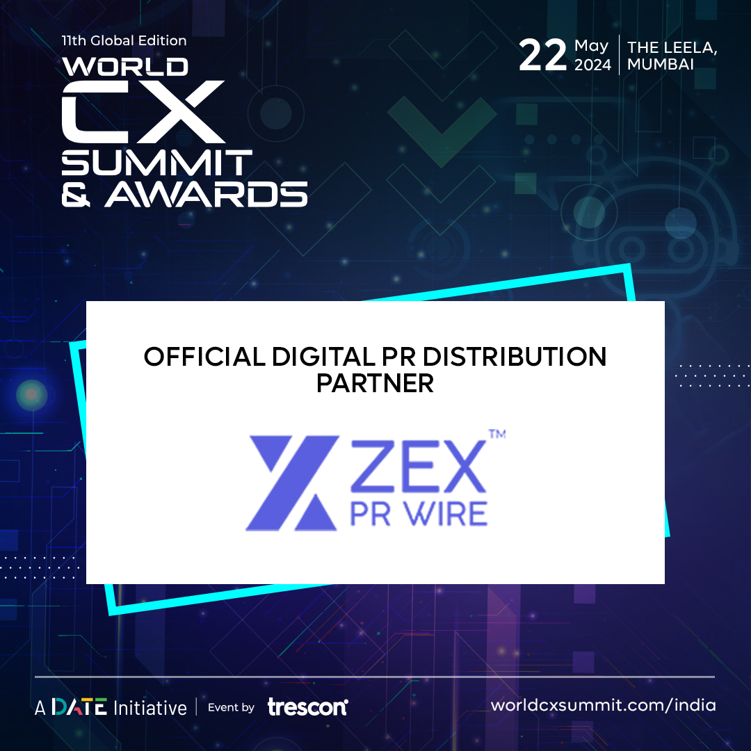 Welcoming on board ZEX PR WIRE™, our Official Digital PR Distribution Partner at the World CX Summit and Awards.

Let's elevate your brand presence together! Register now: hubs.li/Q02ww1WD0 

#PressRelease #GlobalCoverage #BrandVisibility #TechEvents #Innovation