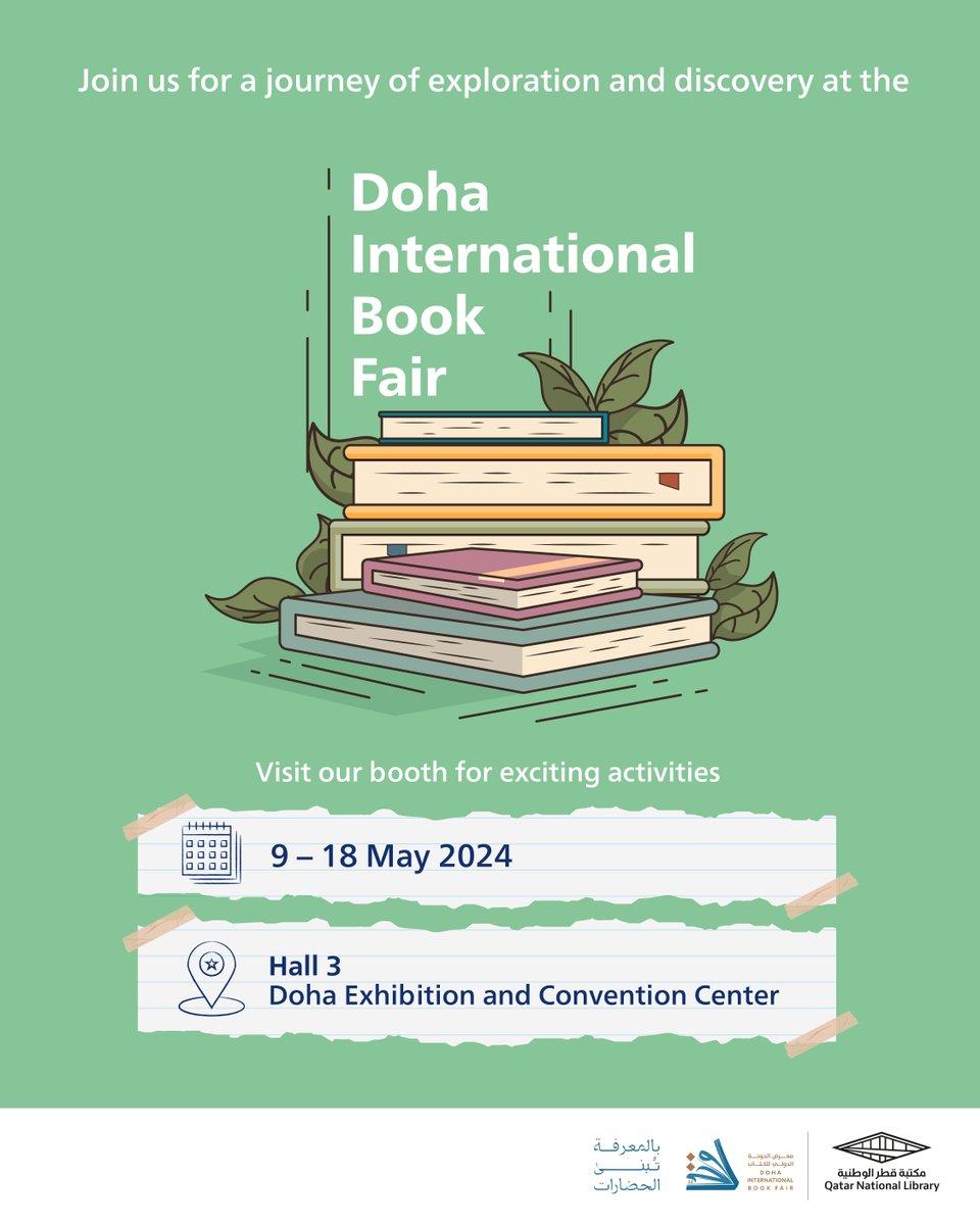Mark your calendars! We’re back at the Doha International Book Fair, taking place from 9 - 18 May 2024. Visit our booth to learn more about our diverse collections and participate in our exciting line-up of activities we have planned for you. See you there!
