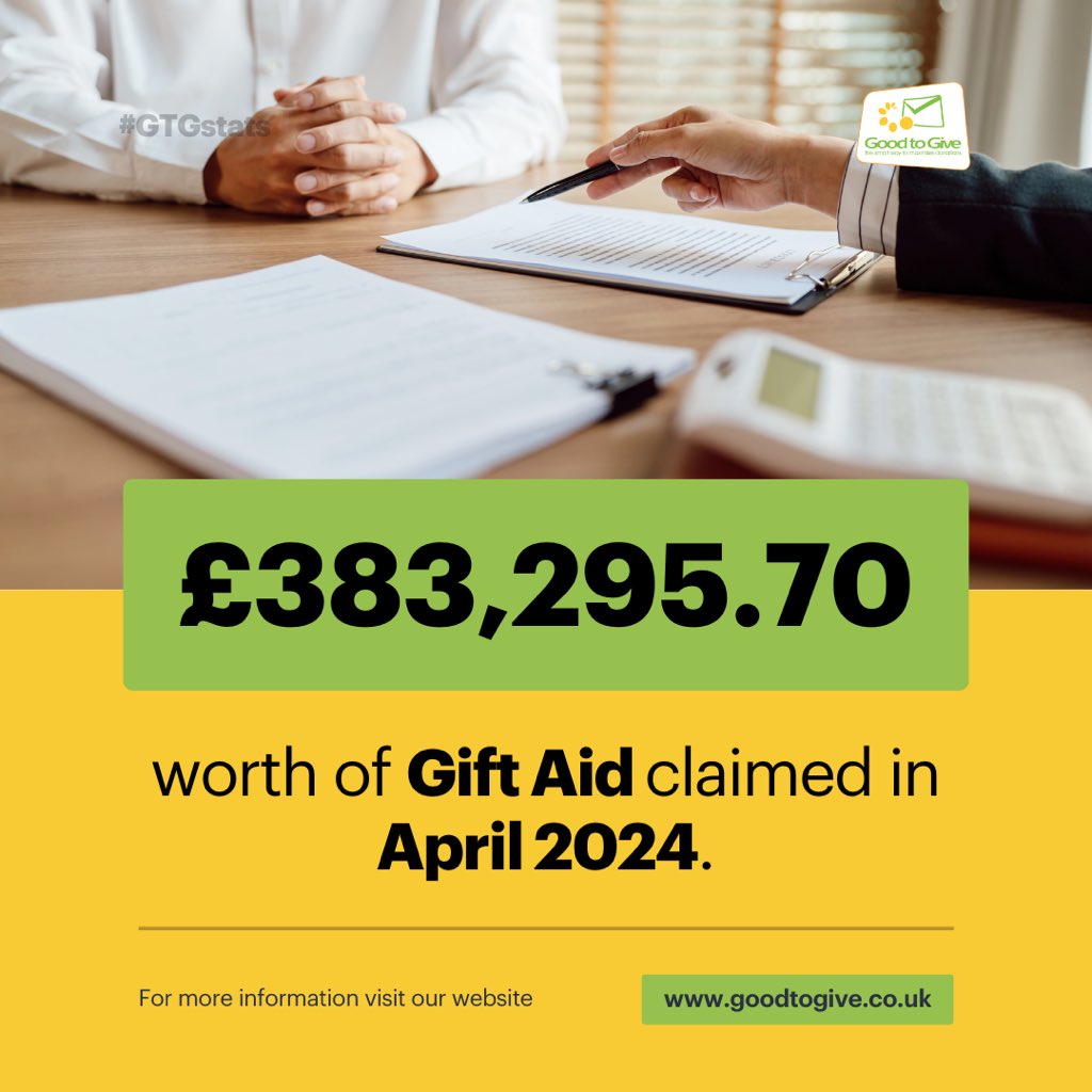 Last month we claimed a total of £383,295.70 worth of Gift Aid on behalf of our clients. 

Our Gift Aid Management service is designed to streamline the entire process. 

For further details visit our website: goodtogive.co.uk 

#giftaid #charityaccounting #goodtogive