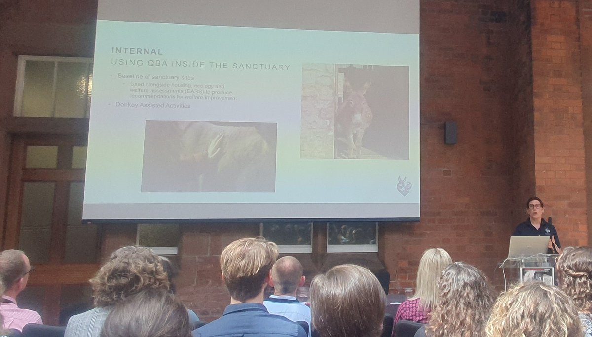 Great talk from Jo Hockenhull from the @DonkeySanctuary on using QBA in donkey welfare assessments and its wider impacts at the @AnimalWelfareRN annual meeting #awrn2024