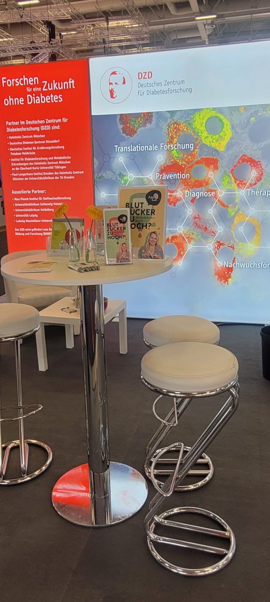 Unser Stand auf dem Diabeteskongress der @DDG_Tweets ist aufgebaut. Wir freuen uns auf viele Besuche, spannende Gespräch, informative Austausch und und. Schaut gerne bei uns vorbei. #Diabetesforschung #Translation #Prävention #Studien #DK2024