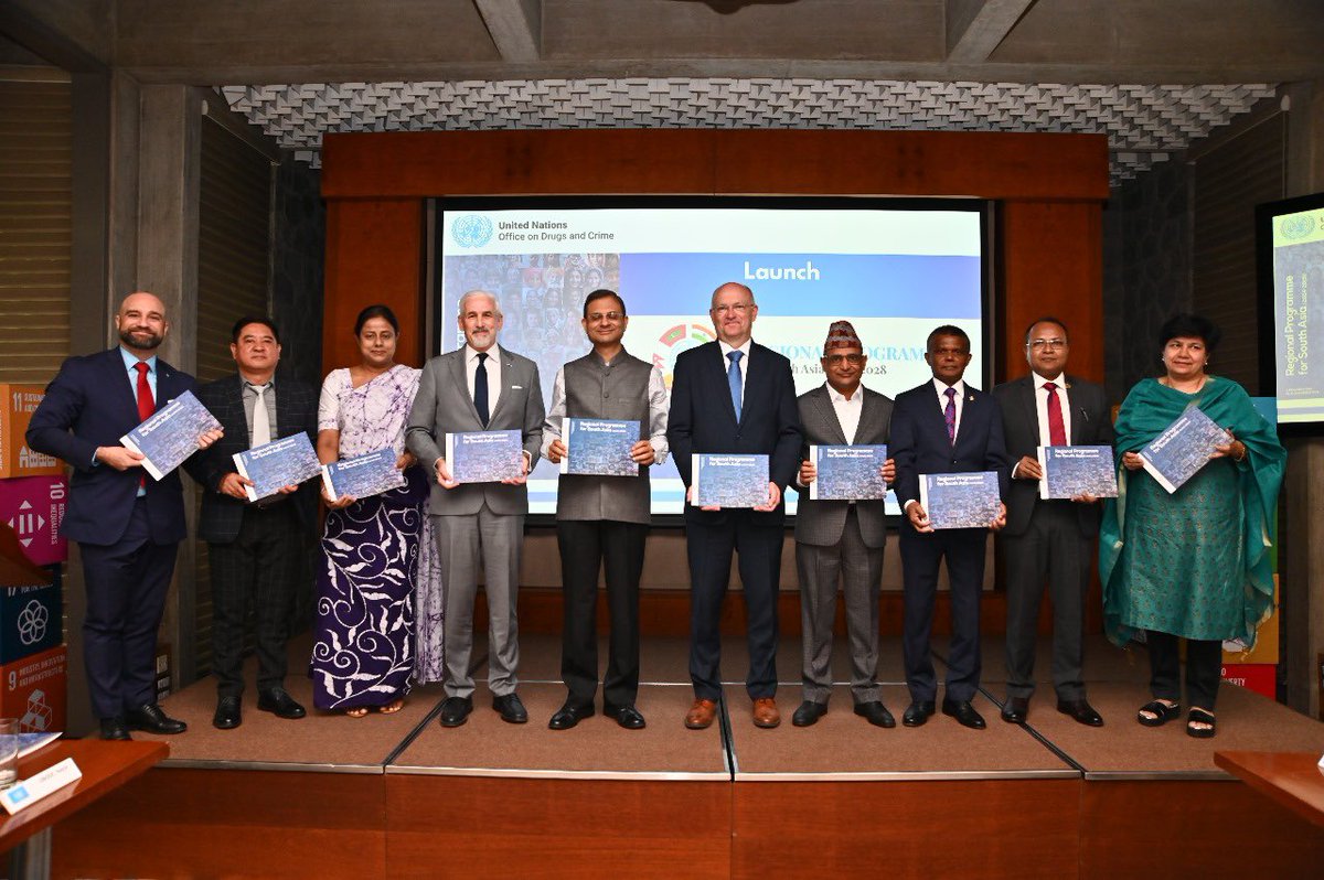 Secretary, Economic & Development Cooperation Dr Hussain Niyaaz participated in the launch of @UNODC’s Regional Programme for South Asia (2024-2028). #Maldives is grateful for UNODC’s assistance & is committed to effectively implementing the strategies in the Regional Programme.