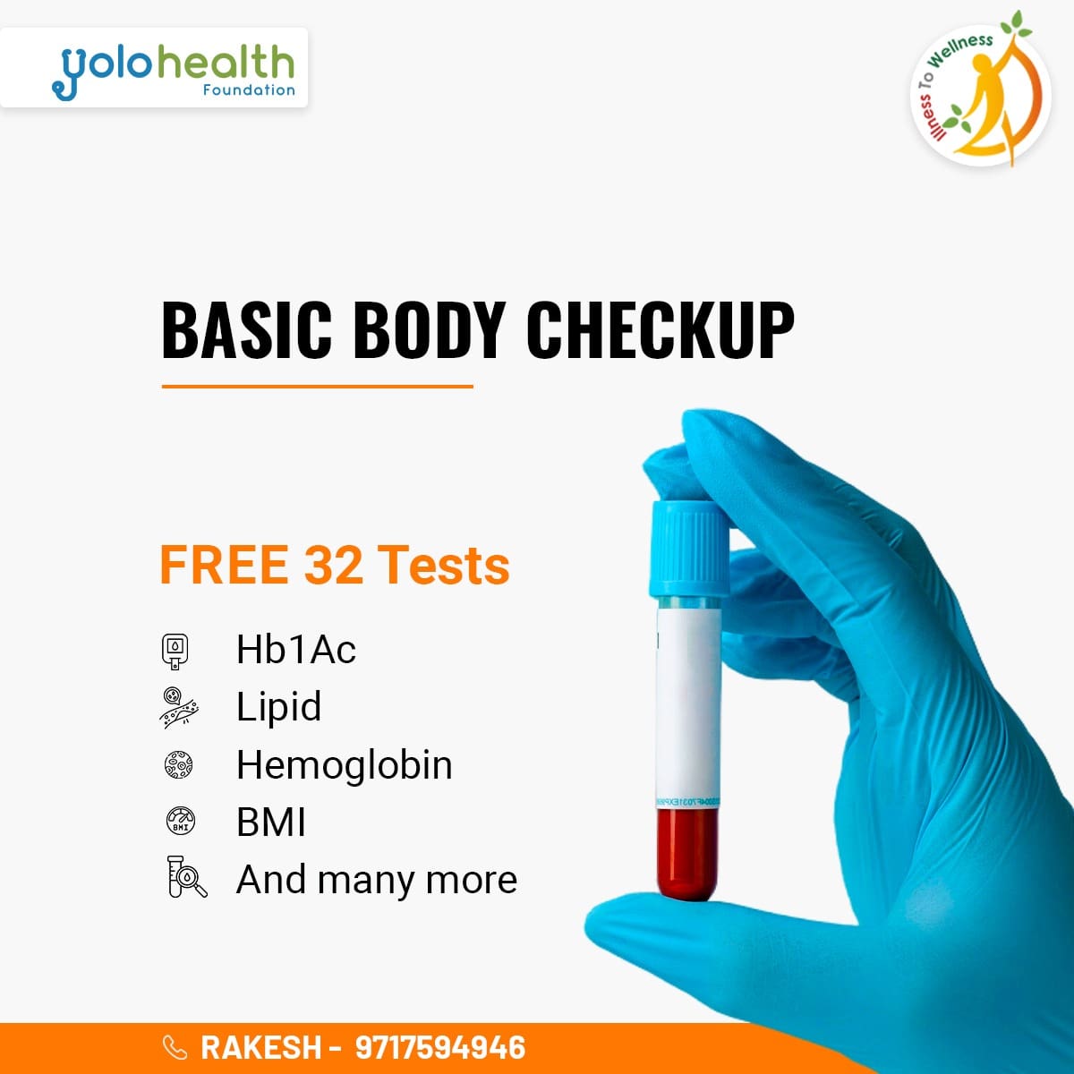 Prioritize your well-being! 
Avail a comprehensive free body checkup featuring 32 tests like Hb 1Ac, Lipid, Hemoglobin, and BMI. At Aggarwal Digamber Jain Mandir, Connaught Place, New Delhi, 10 Am Onwards. Presented by @YoloHealth_In and @itwsays

#HealthCamp #HealthAwareness