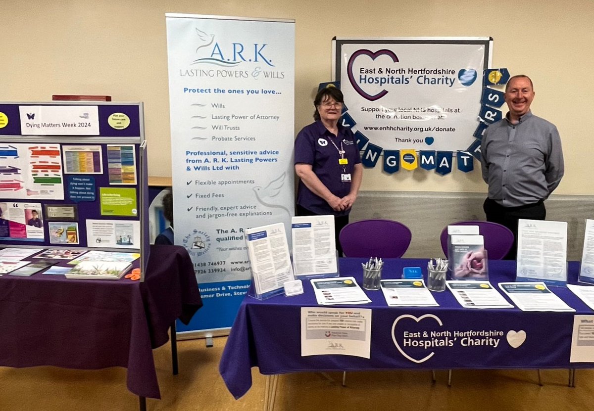 Thank you to A.R.K. Lasting Powers & Wills for joining us for #DyingMattersAwarenessWeek to give help and advice on writing a will, probate and lasting power of attorney 💙
