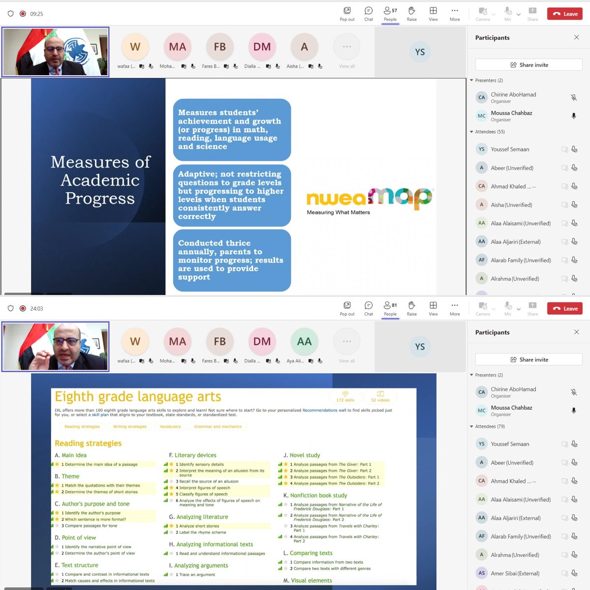 Mawakeb_Barsha's tweet image. Our principal, Mr. Moussa Chahbaz led an informative webinar on external assessments, focusing on MAP, to empower our parent community in understanding their child&apos;s academic journey. #MAPInsights #ParentEducation