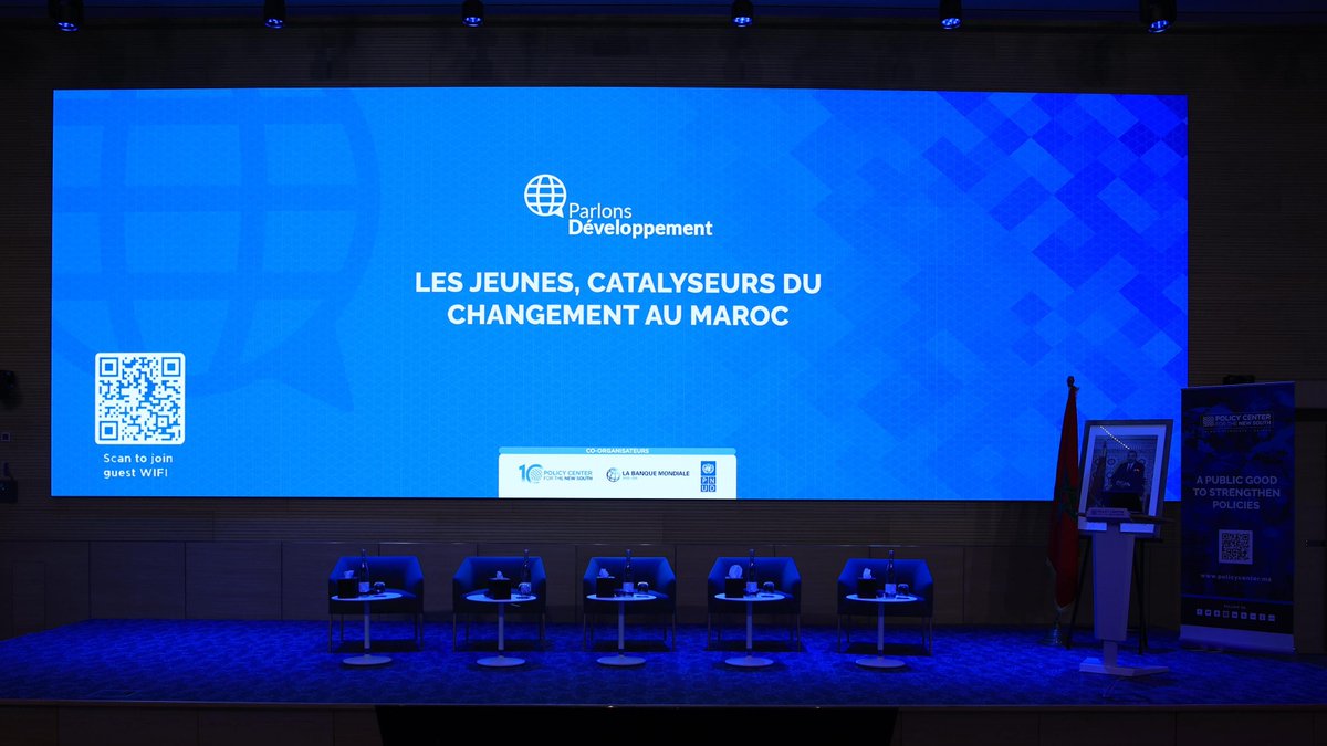 🔴 La #conférence-débat portant sur: «Les #jeunes, catalyseurs de changement au #Maroc 🇲🇦 » commence bientôt ⌛️ #ParlonsDéveloppement @WorldBankMENA @PNUDMaroc