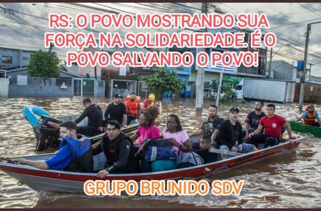 #BRUNIDOSDV🇧🇷 ✊RS: O POVO MOSTRANDO SUA FORÇA NA SOLIDARIEDADE. É O POVO SALVANDO O POVO!💪 @LucenaAmarildo @vanice_a @alvesmimar3 @LaFenix61 @fatimalima8 @Nuu0204 @ADMsBRLIVRE @IreteSouza @solmanzonubile @nev2026 @MarcelodeMarco2