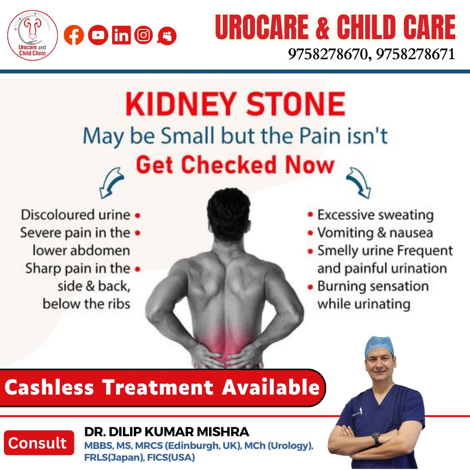 Unlocking the Pain: Understanding Kidney Stones. Join Dr. Dilip Kumar Mishra, Agra's Premier Urologist, as he sheds light on symptoms and breakthrough treatments for kidney stones. Don't let stones hold you back! #kidneystones #kidneydisease #KidneyHealth #kidney #drdilip