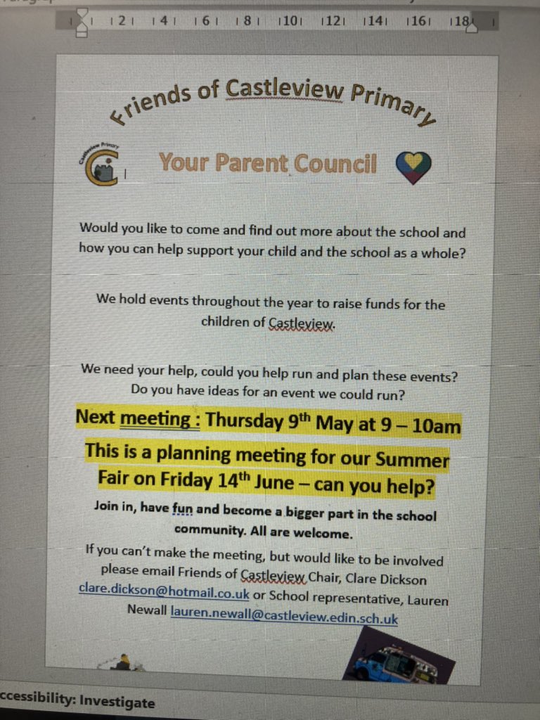 LaurenNewall3's tweet photo. Come along to our Friends at Castleview meeting tomorrow morning - 9th May! We’re planning the Summer Fair !
Or get in touch if you’d like to help in anyway 😃 @Castleview_PS  @MissMaxwellcv https://t.co/cYo4OwVPcO