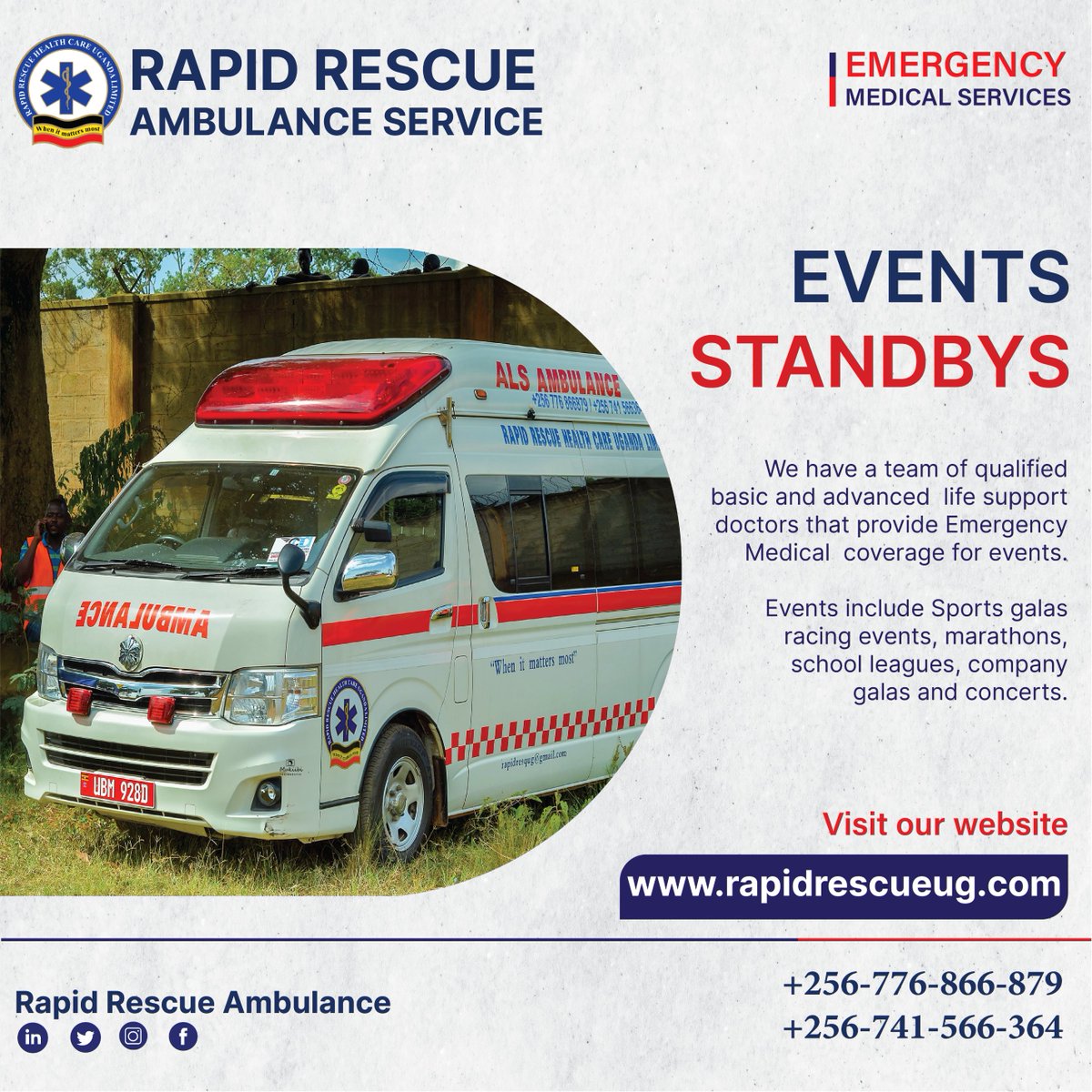 @Kyewaggula_Home @Megsport01 @GreatOutdoorsUg @RegenerateAfri @Aquafina @RunKyewaggula For Your Events medical cover.. look no further but
@RapidRescue3
Let's get your event covered up with the suitable event emergency procedures.

#ClimateAction #SDG15 @UNDPClimate 
@NFAUG @legendsmarathon @KyambogoRun