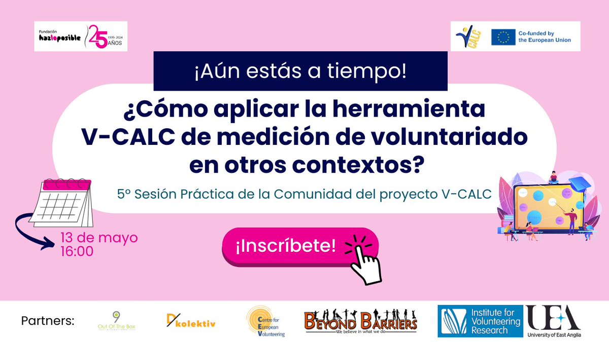 Hazloposible's tweet photo. 📣¡Últimos días para inscribirte en nuestro próximo #workshop!
🗓️El lunes a partir de las 16:00 debatiremos con #ONG internacionales sobre la aplicación de #VCALC en otras realidades.
��Queremos que formes parte activa aportando tu visión, ¡ínscríbete!
https://t.co/ZZr3Bp8Qfm https://t.co/RkoF4d18cy