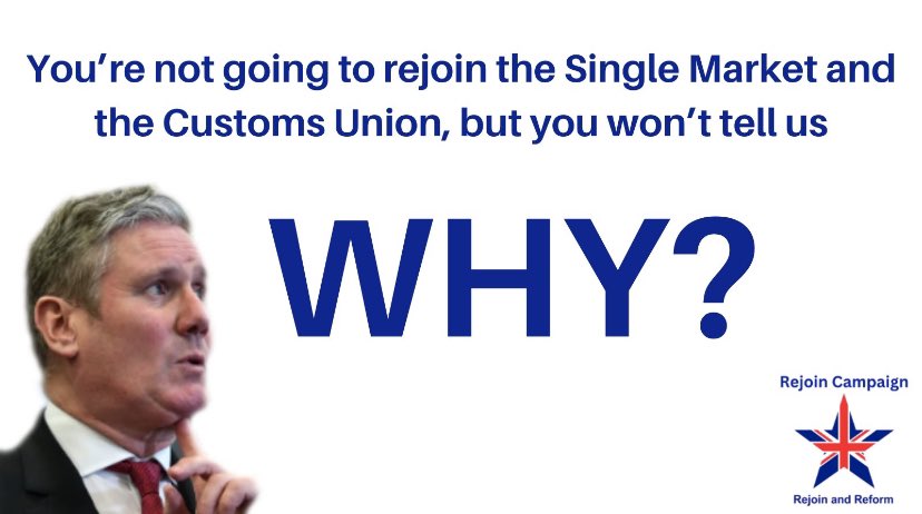 Yesterday, Reeves said that Labour still had no intention of rejoining the Single Market and the Customs Union, but she didn’t say WHY? WHY WON’T YOU GIVE US YOUR REASONS? Your position is ludicrous, risible even. REJOINING IS NOT AN OPTION, IT’S A ECONOMIC IMPERATIVE. Even…