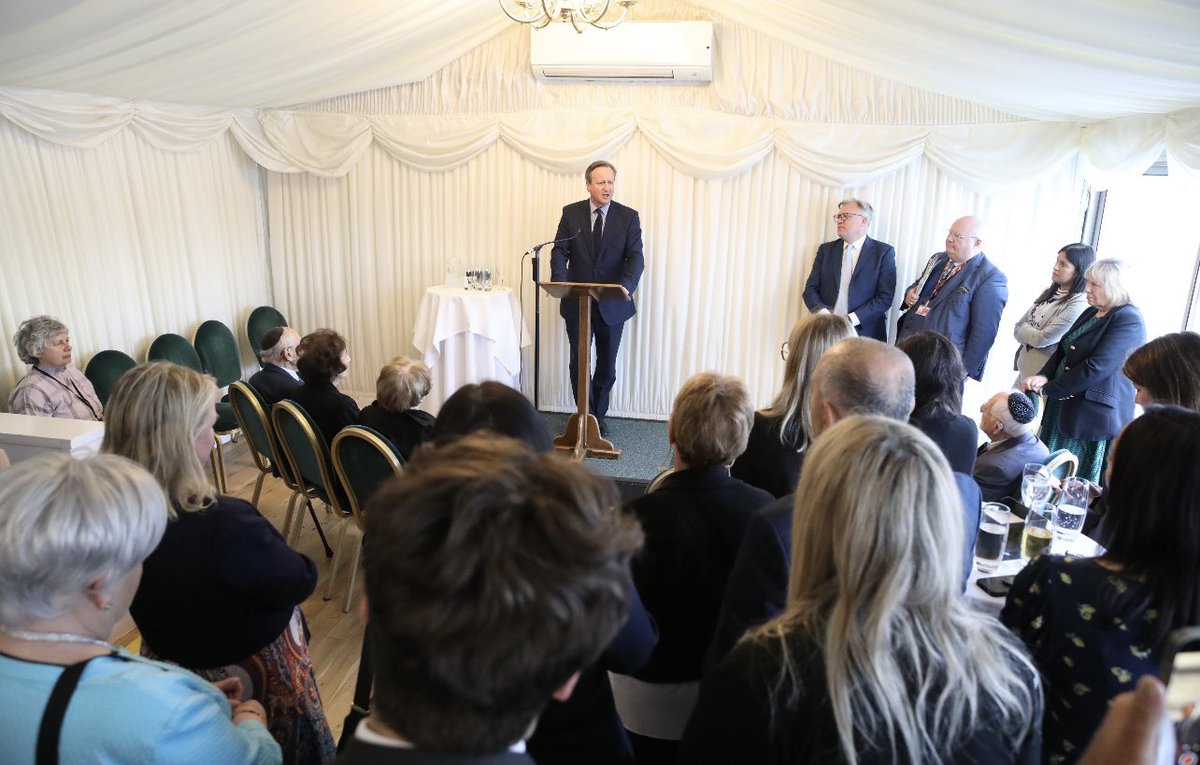 Foreign Secretary Lord David Cameron said: “We are having a problem again in our country with antisemitism. You can see it with the fact that there are girls going to school in this great capital city, who feel they have to hide away the symbols of their religion. We’re going to…