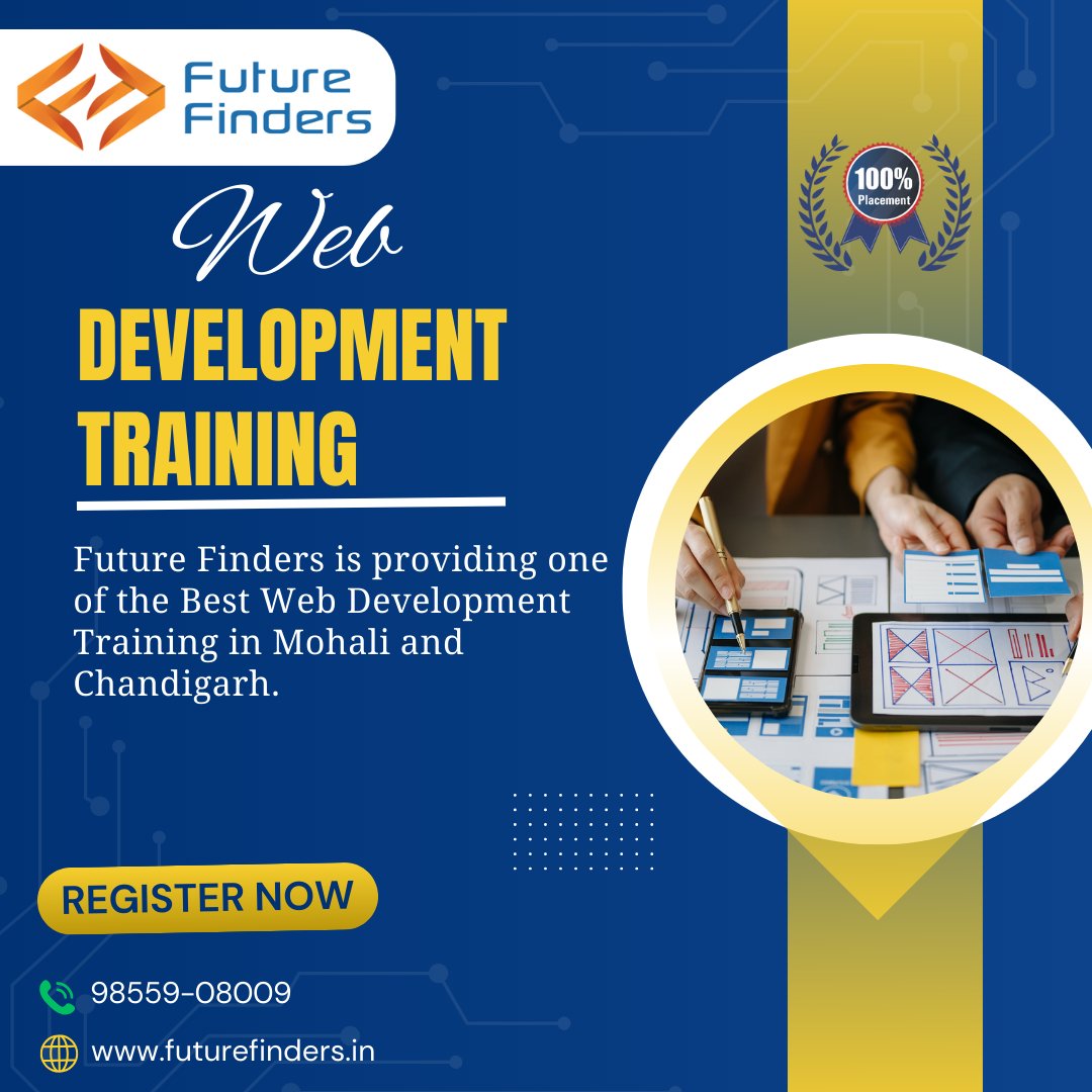 finders_future's tweet photo. We are one of the best Web Development training in Mohali &amp; Chandigarh, providing Fully Job Oriented Courses in web Development. 
Call:- 98559-08809
Visit us : https://t.co/FzNqqwp9V7

#webdevelopment #development #traininginmohali #FutureFinders #internship #developmenttraining https://t.co/BzS1ATWUUh