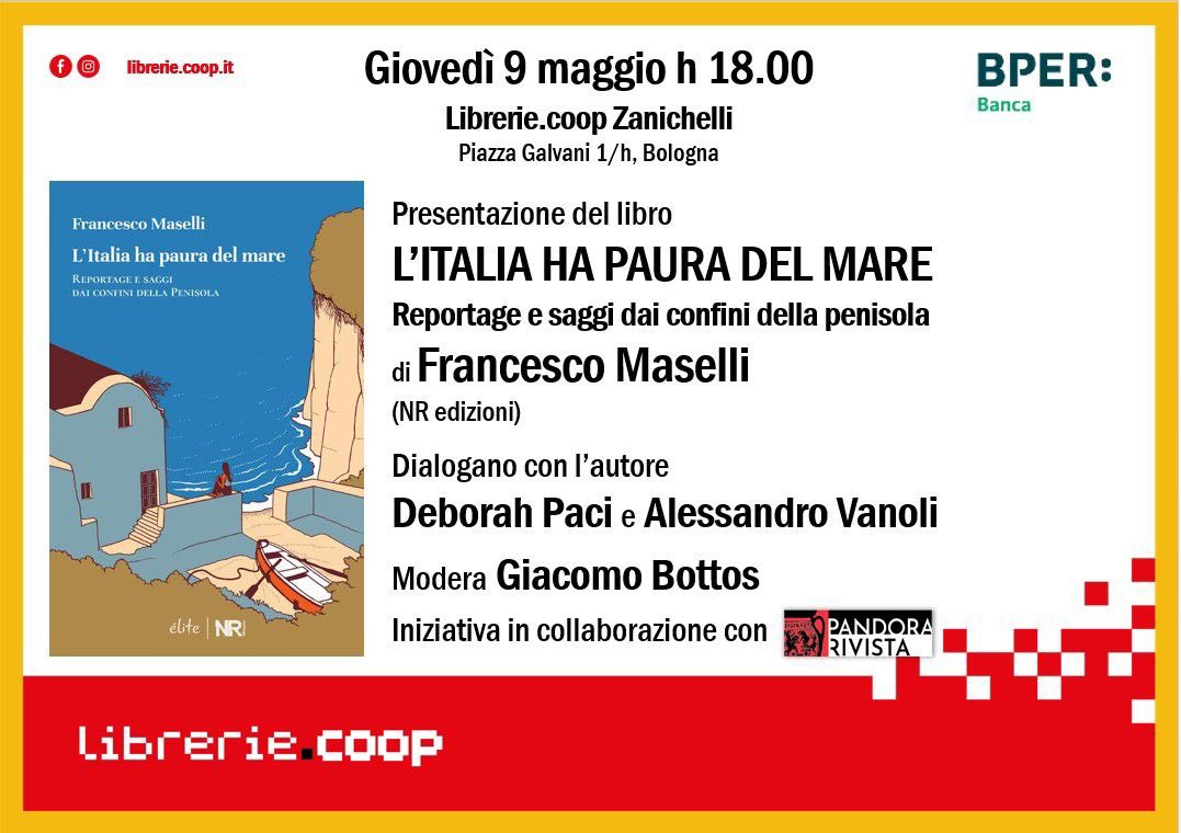 Amici bolognesi! Domani parliamo de l’Italia ha paura del mare (@NRedizioni) con @VanoliAle e Deborah Paci alla libreria Zanichelli. Grazie a @GiacomoBottos e @pandorarivista per avere organizzato, non vedo l’ora!
