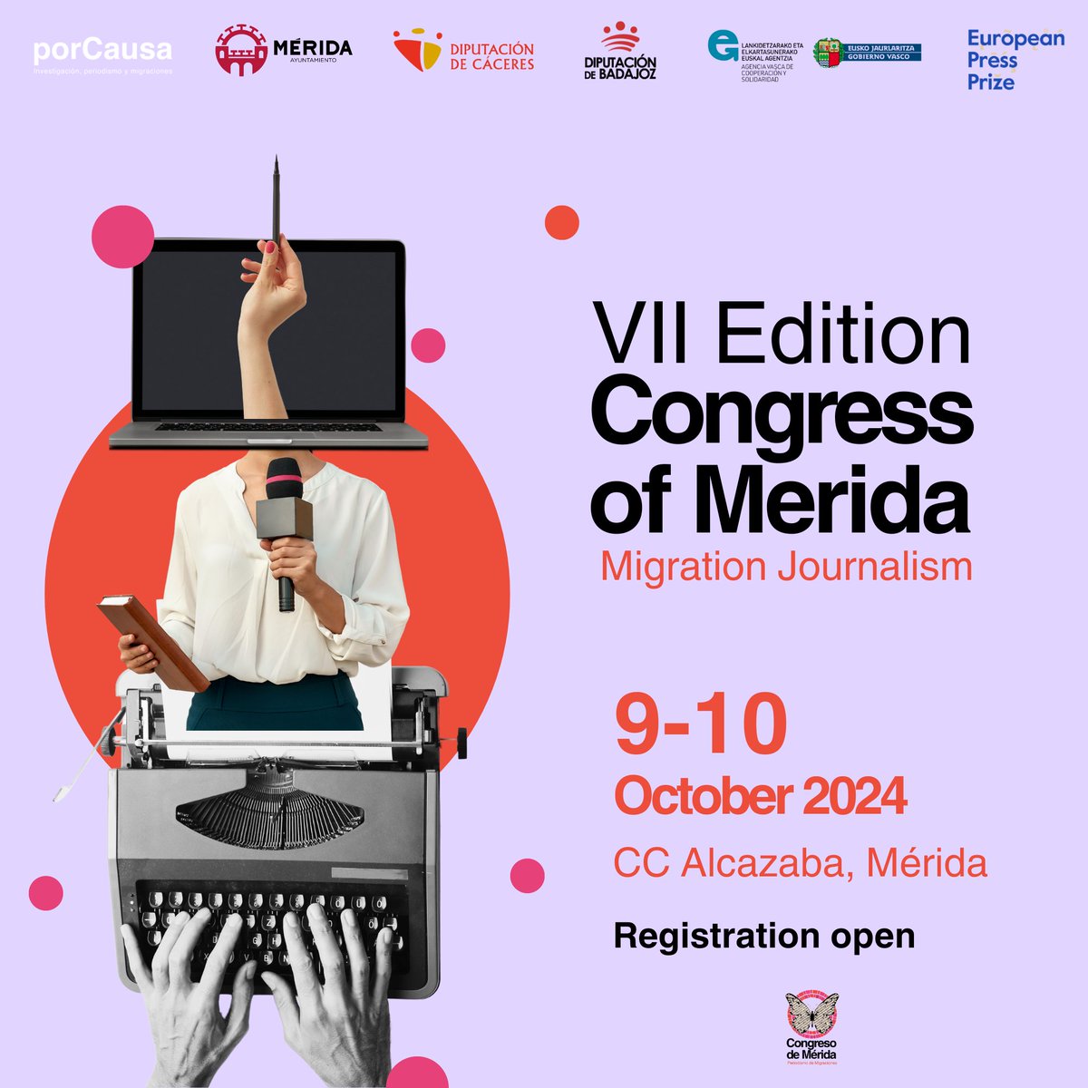 👀 Pay attention: We're opening the registration period for you to come to the only migration journalism congress in the 🌏 On October 9th and 10th, we await you in Mérida to live a unique experience! ➡️Register here: forms.gle/u1cE1Qid61fuoA…