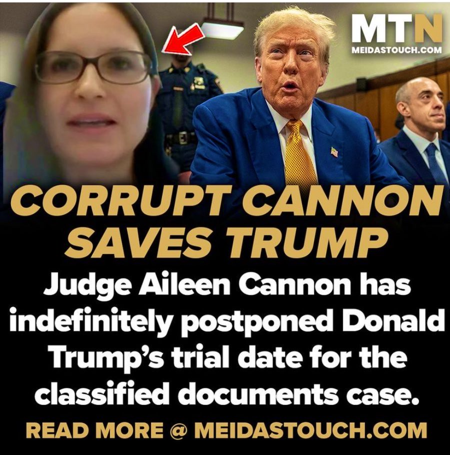 It is time for Jack Smith to go to the Eleventh Circle Court of Appeals to seek #JudgeCannon being removed from the classified documents case. Her repeated interference, and now complete postponement is obviously designed to aid Donald Trump and delay justice.
#FreshUnity