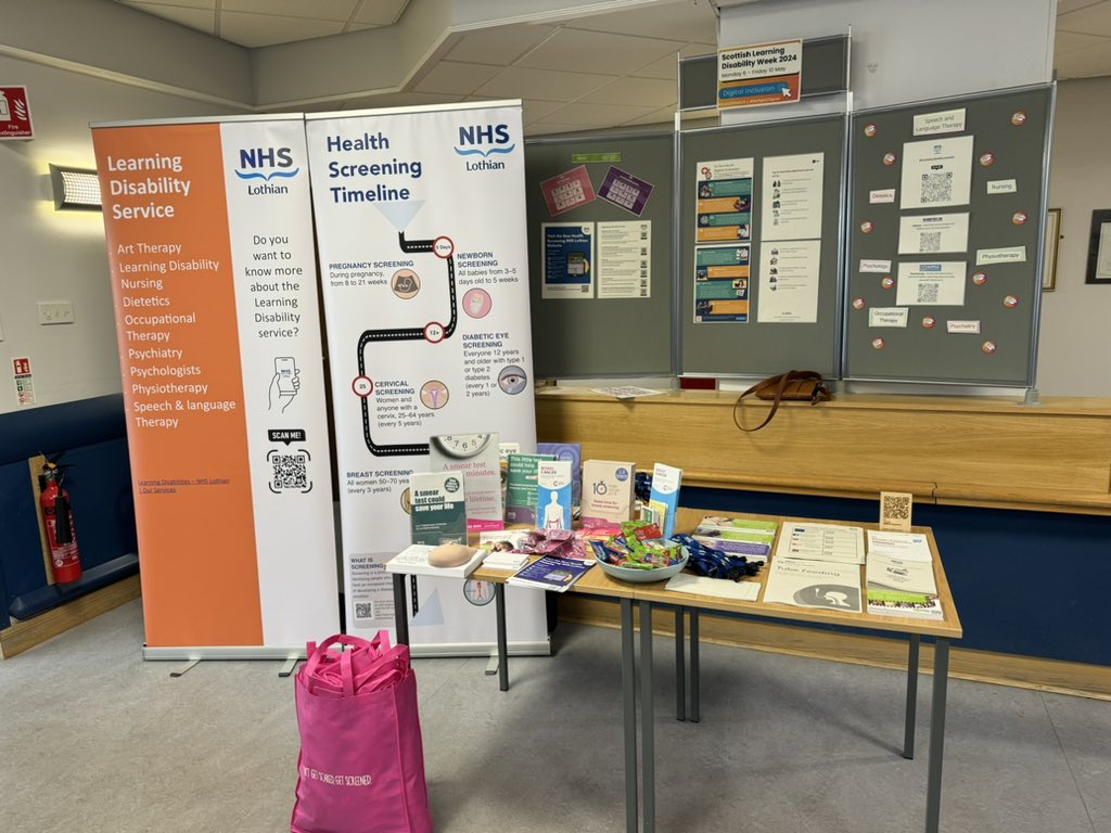 📣 DAY 2: the LD service is at the main entrance of the outpatient building @WghLothian today. We are continuing to raise awareness of our service, come along and learn more about what you can do to support people with learning disabilities🌈🔆