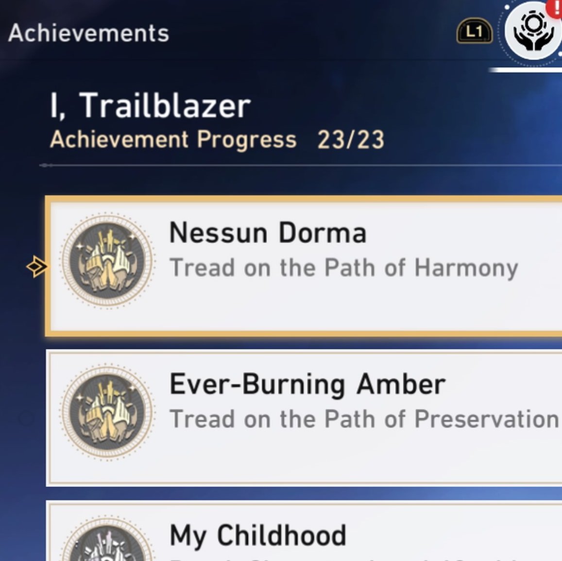 // 2.2 hsr spoilers

NESSUN DORMA IS THE ACHIEVEMENT FOR UNLOCKING THE PATH OF HARMONY ?? that's literally kafka's banner name