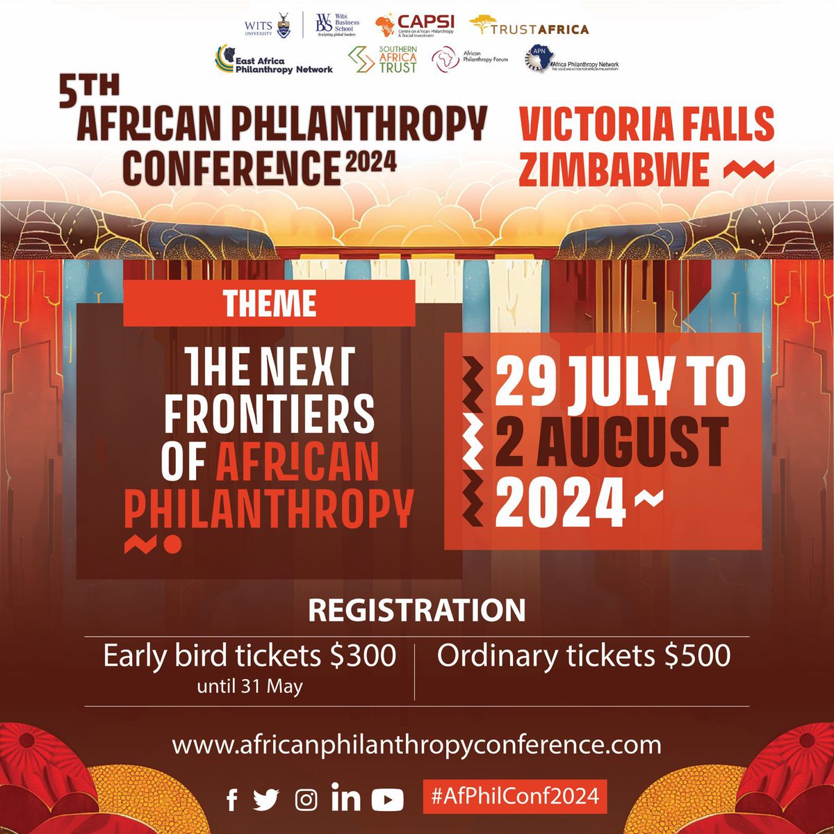 The 𝟱𝘁𝗵 𝗔𝗳𝗿𝗶𝗰𝗮𝗻 𝗣𝗵𝗶𝗹𝗮𝗻𝘁𝗵𝗿𝗼𝗽𝘆 𝗖𝗼𝗻𝗳𝗲𝗿𝗲𝗻𝗰𝗲 is a must-attend convening that will combine insights, collaboration and a unique local experience for all. Inspired by its bold beauty and how it elevates the lives of the local communities, 𝗩𝗶𝗰𝘁𝗼𝗿𝗶𝗮…