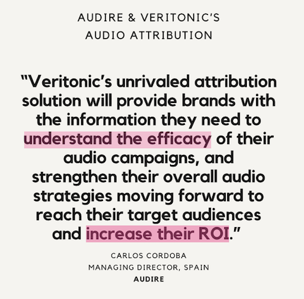We are pleased to support #Audire with audio #attribution, providing their advertising partners with the comprehensive measurement data that will enable them to understand the performance of their audio and the impact it has on their KPIs. hubs.la/Q02ww3Bf0