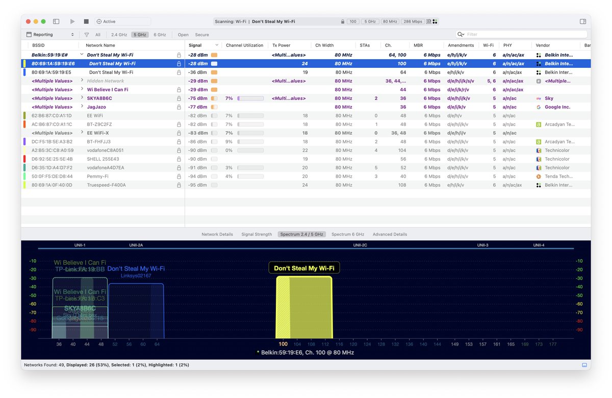Fairplay <a href="/theTRUESPEED/">Truespeed</a> I'm enjoying this <a href="/Linksys/">Linksys</a> setup. It's rare to see 80 MHz width and channel 100 for an auto setting! Also the Tx Power is 👌😂