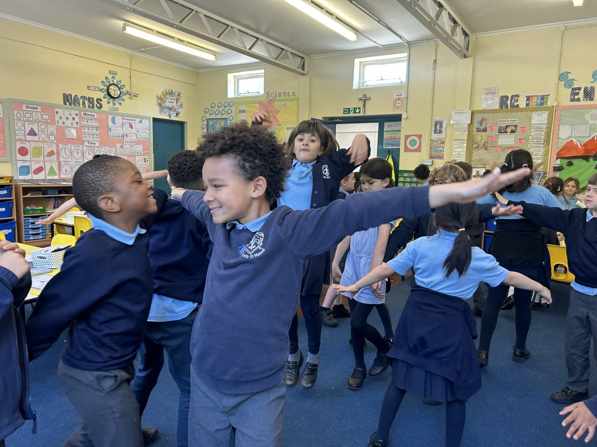 Year 2 were imagining they were flying through the air to help them write their pieces of writing including similes about flying