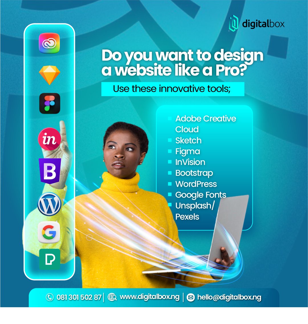 Hey Techy!!! here are some #webdesign tools that help you create amazing digital experiences on the web.

 Follow Digitalbox for the newest trends, tips, and tools to improve your digital skills.

#Digitalbox
#WebDesignInnovation
#DigitalExperience
#CreativeWebDesign
#DesignTools