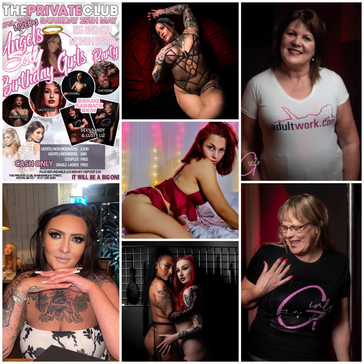 It's a special End Of The Month Party this month - it's Angel's Birthday! Throw back Bukkake with @CassandraUk1 and @Lustyliz1 followed by a gangbang with @chanellawellaa @Jasmine_Love_23 @CheyenneRose_80 and @littlegigi79 What a way to celebrate 🍾 Call 07849 739 434 or…