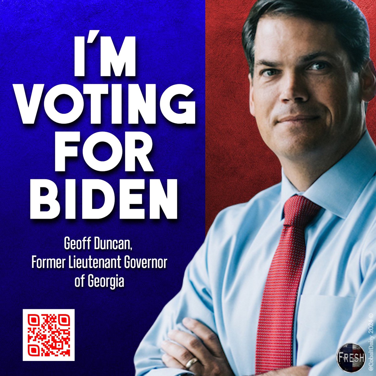 It is time for every person of good conscience to choose their country over their politics. Former GA Lieutenant Governor, Geoff Duncan refuses to vote for a criminal defendant who tried to overthrow the government. 

He will cast his vote for Joe Biden!
#FreshUnity
#4MoreYears