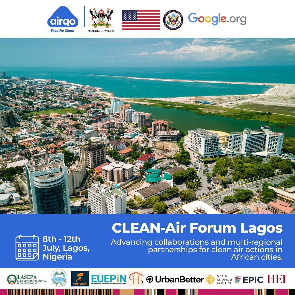 The #CleanAirForumLagos will bring together #AirQuality communities of practice to promote knowledge sharing & enhance regional collaboration for #AirQuality mgt in African cities while addressing topical issues for air quality in Africa. Learn more 🔗 bit.ly/4aLXIN5
