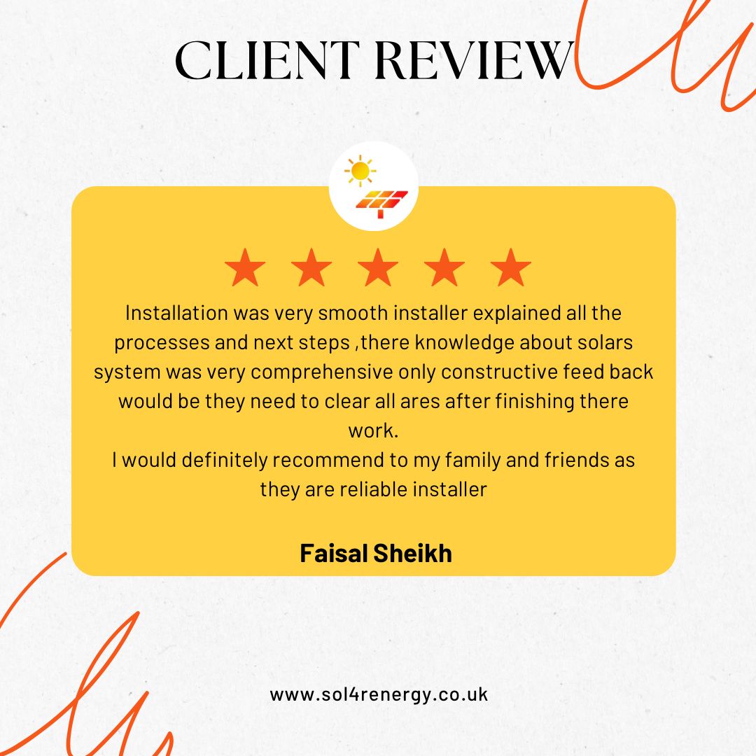 Sharing our weekly review from #TrustPilot

#Sol4renergy #Review #Solarpanels #Solarenergy #Solaruk #SolarPV #Solarpvinstallation #Solarinstaller