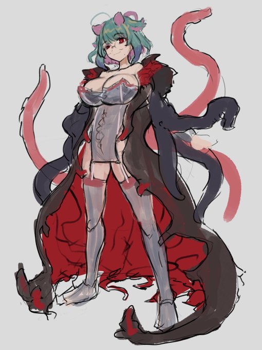 いつか描きたいソシャゲっぽいビジュのラフ 