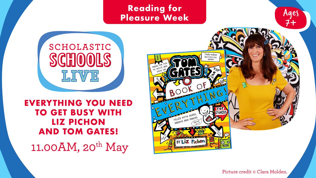 On Monday 20th May, join creator of Tom Gates, @LizPichon for a fun-packed event full of stories, makes and doodle-along fun – just like her new book Tom Gates: Book of Everything! Sign up now: scholastic.co.uk/scholastic-sch…