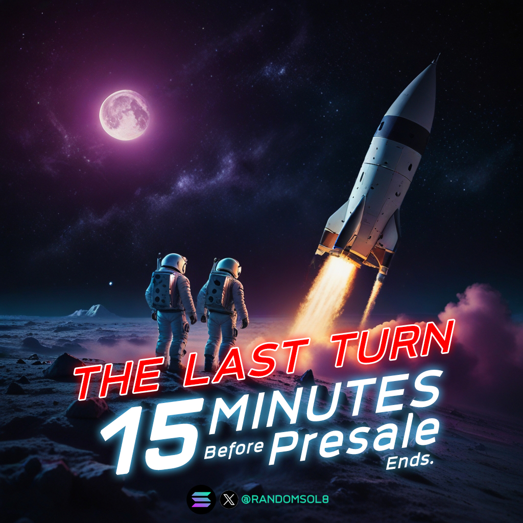 Last turn alert With just 15 minutes remaining, now's the time to get your Randomtoken (RNDS) in our presale. Don't wait – join us now and secure your spot in the future of crypto 🚀Send SOL to : G1MSV1pYTWi681pZxAN7vmeckMJnEB34UN2YXzz23FXw 🎲 Minimum 0.1 Sol 🎰 🎲 Maximun…