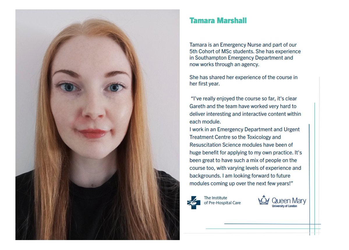 Applications to apply for our next @PHMMSc cohort are open! #StudentSpotlight This week we heard from Tamara Marshall who is approaching the end of her first year. 👨‍🎓 Find out more or apply today!➡️qmul.ac.uk/postgraduate/t…