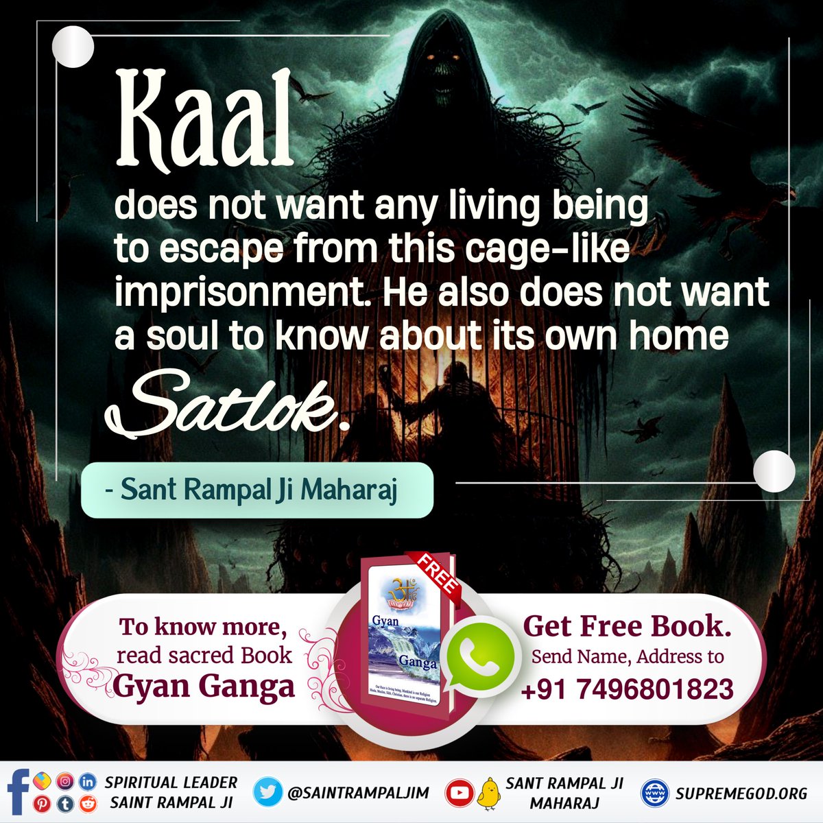 Kaal does not want any living being to escape from this cage-like imprisonment. He also does not want a soul to know about its own home Satlok. #SantRampalJiMaharaj #GyanGanga